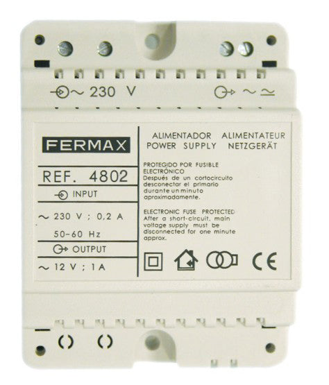 Alimentador din4 230vac/12vac-1a