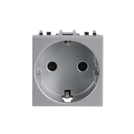 Base enchufe 2P+T p. inf. Plata
