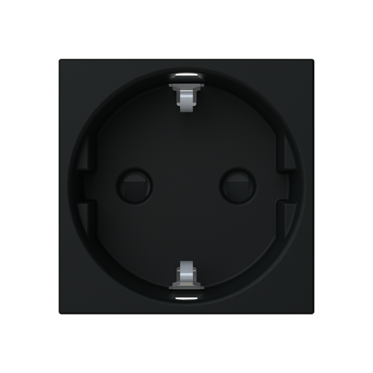 Base enchufe 2P+T p. inf. Negro