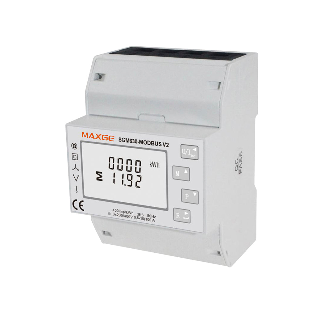 Contador de energía modular 1P+N, 3P y 3P+N TIs. Imp & Exp. kWh y kVArh. RS485 + 2 SP