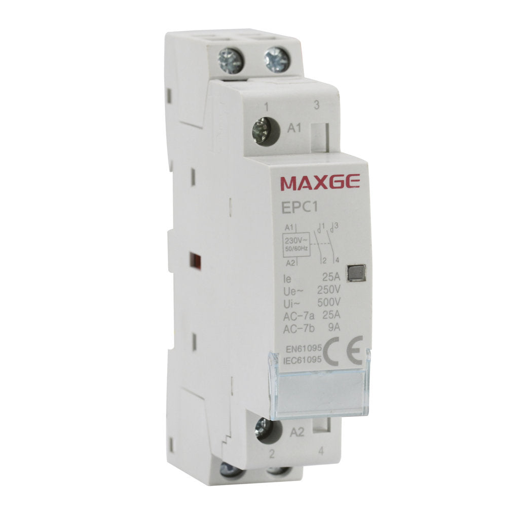 Contactor modular con mando A-0-M includo (1 mod. DIN). 2P (2NO), 25A, 230VAC