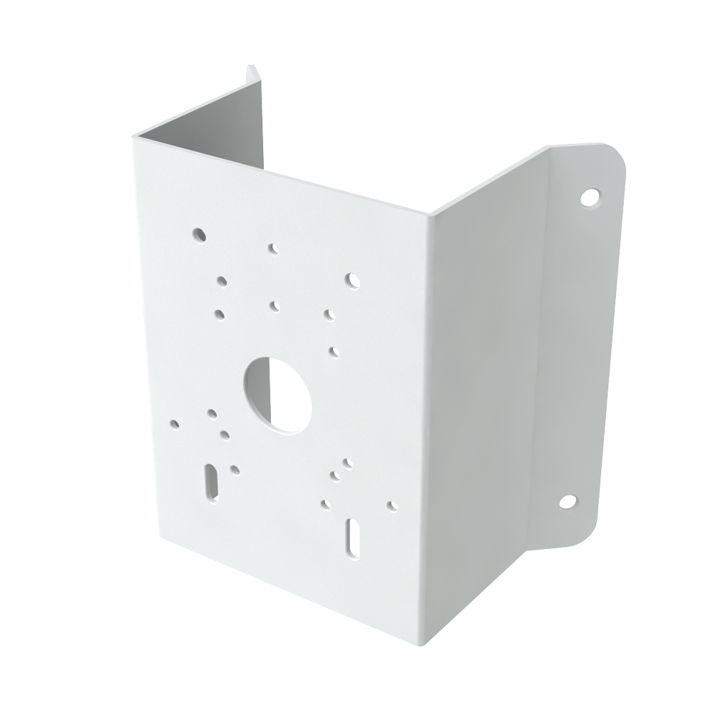 Soporte de esquina  para cámaras bullet o domo Color blanco Pasador de cables SF-CORNERBRACKET-0601