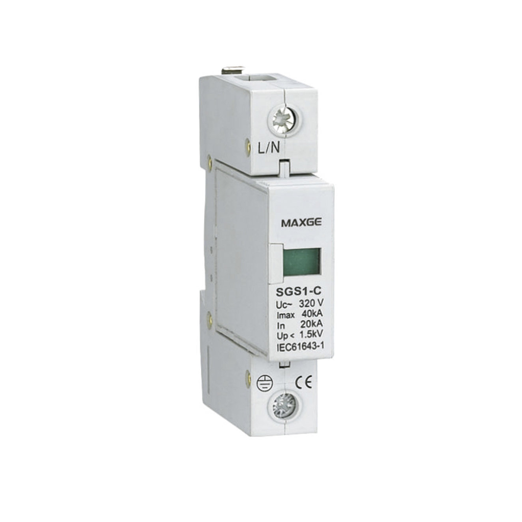 Protector sobretensiones transitorias. 1 P, Tipo 2/Clase C, 40kA Imax, 275VAC / 360VDC Uc