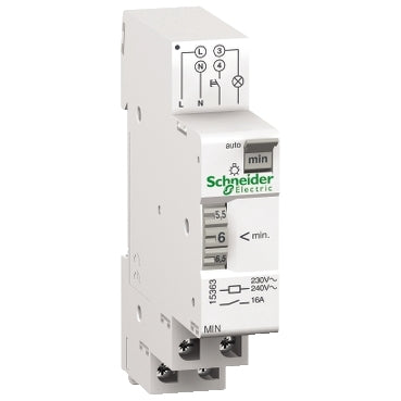 Interruptor minutero automático Acti9 MIN 1 mód. de 1 a 7 minutos 1 canal 16A