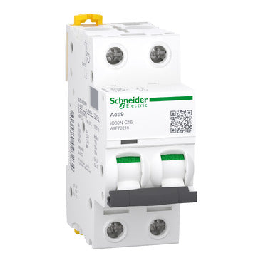 Interruptor magnetotérmico Acti9 iC60N 2P  Curva C 6000 A/10 kA